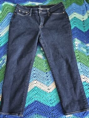 J Crew Essential Straight Leg Jeans, Dark Wash, Size 34/18